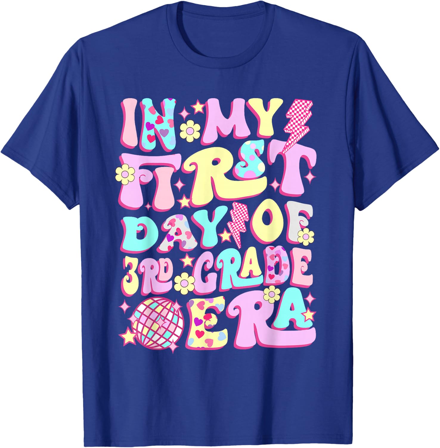 Groovy In My First Day 3rd Grade Era Back To School Girls T-Shirt - T-Shirt | Royal
