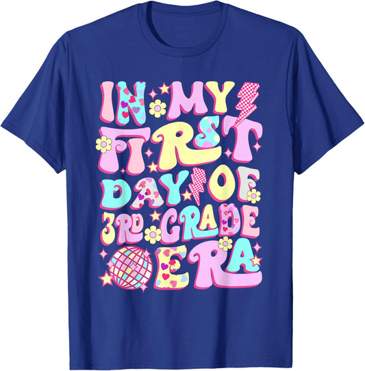 Groovy In My First Day 3rd Grade Era Back To School Girls T-Shirt - T-Shirt | Royal