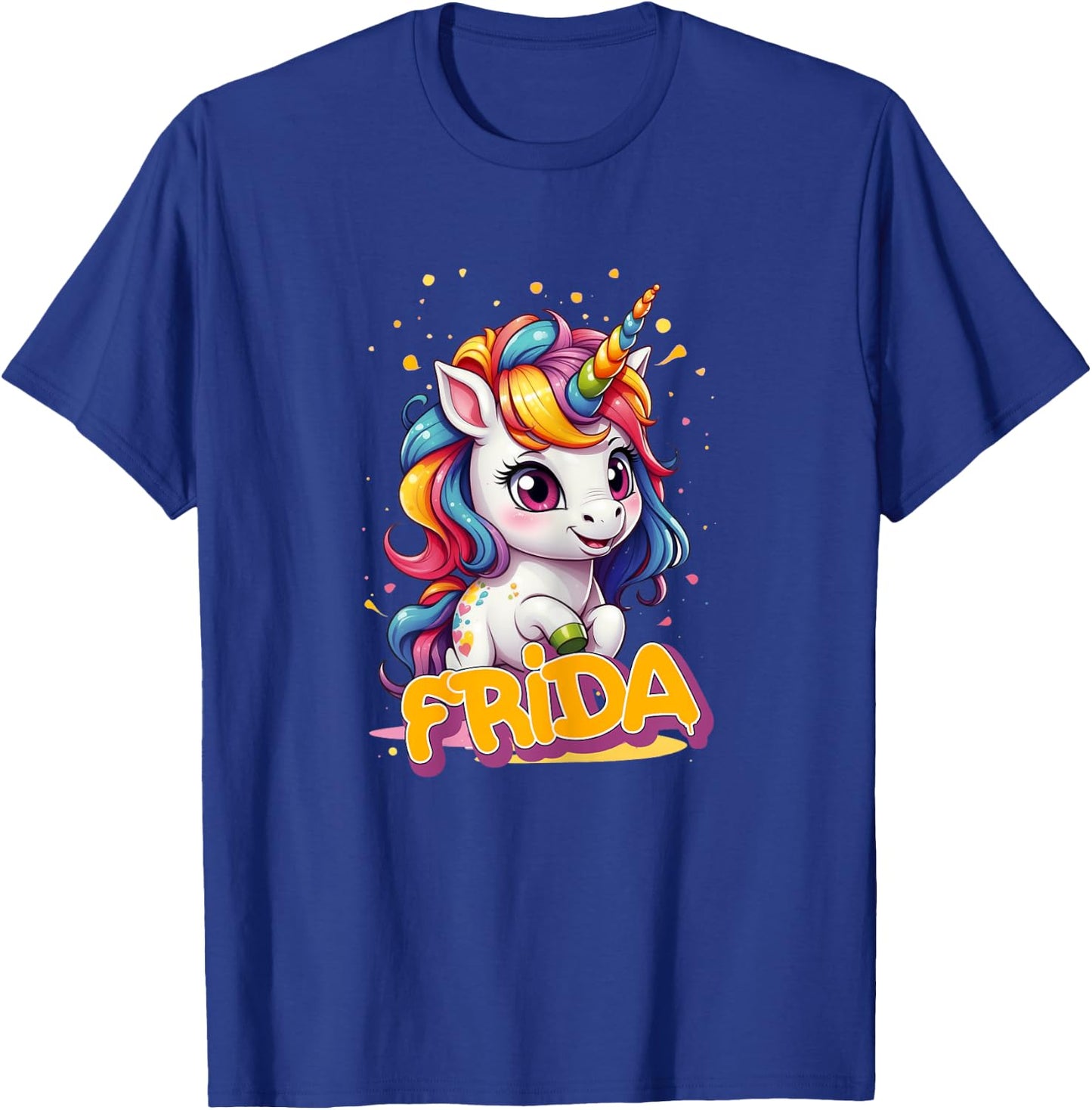 FRIDA - Adorable girl name with beautiful Unicorn T-Shirt - T-Shirt | Royal