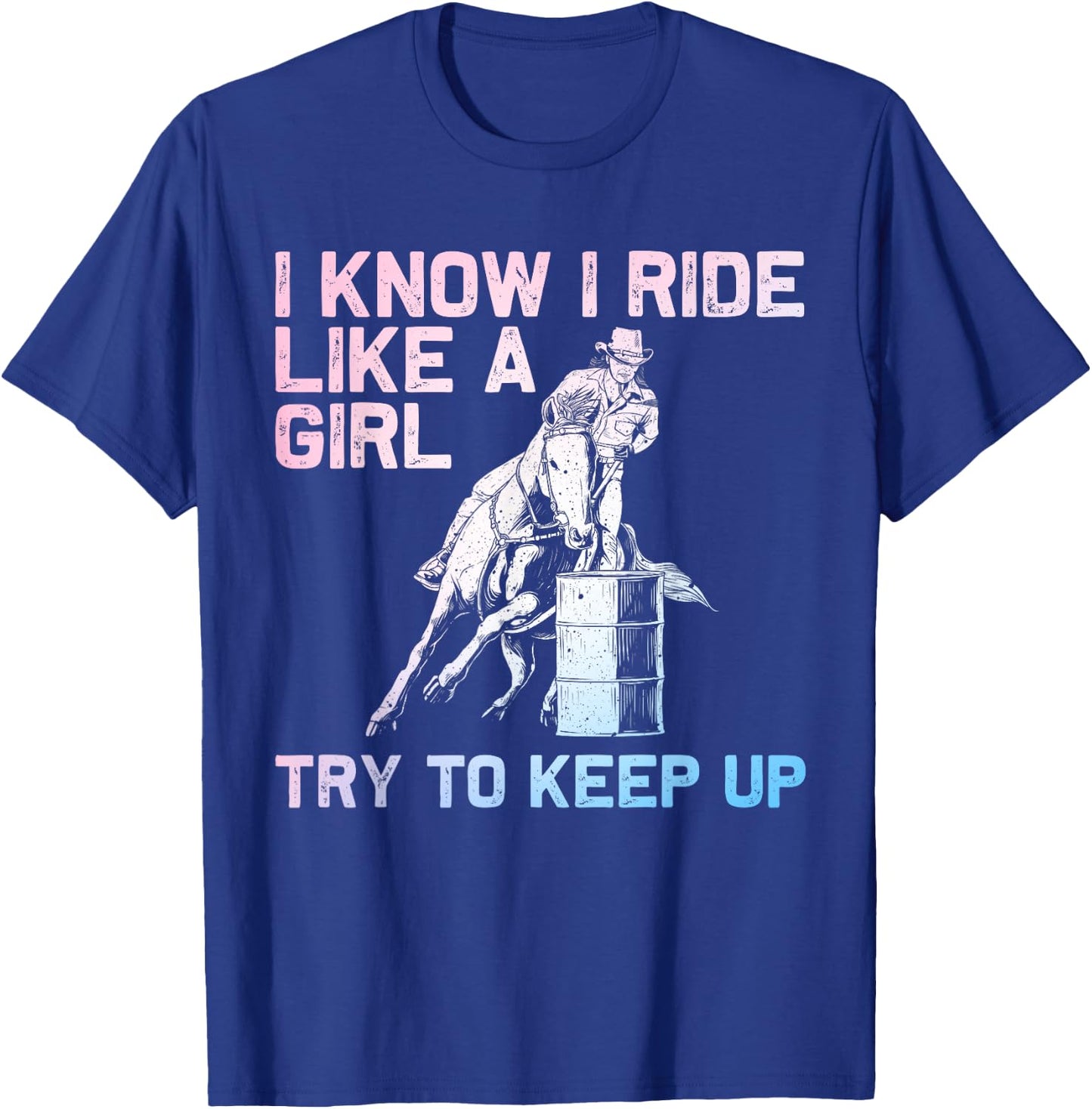 Barrel Racing Design Girls Cowgirl Barrel Racing T-Shirt - T-Shirt | Royal