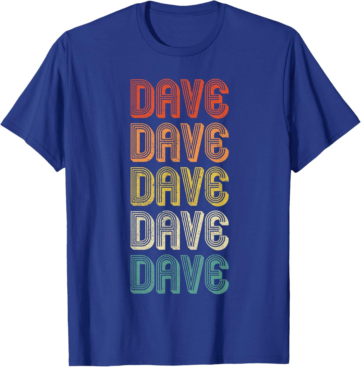 Dave Gifts Vintage Retro Black , Small, -Adult, Short Sleeve, Mandarin Collar, Embroidery T-Shirt - T-Shirt | Royal
