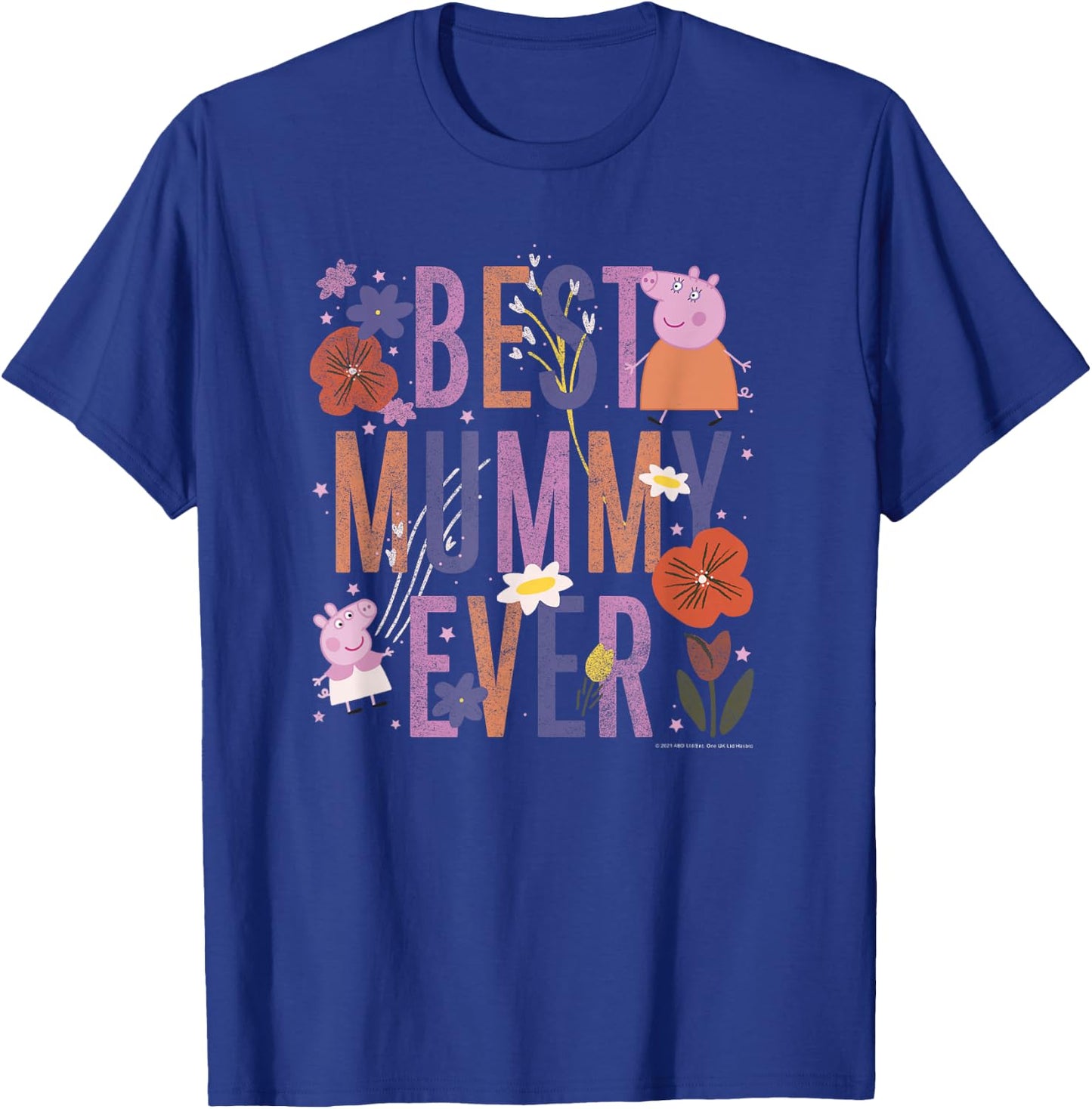 Peppa Pig Mother's Day Best Mummy Ever Vintage Floral T-Shirt - T-Shirt | Royal
