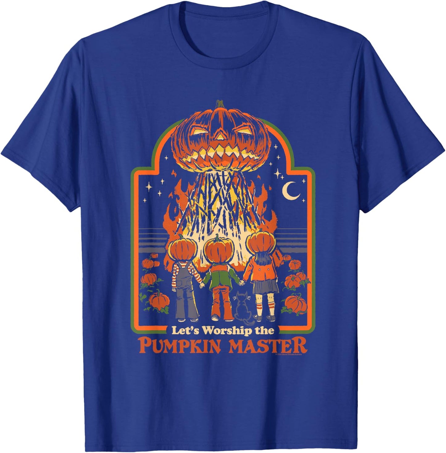 Steven Rhodes Let's Worship The Pumpkin Master Dark Humor T-Shirt - T-Shirt | Royal