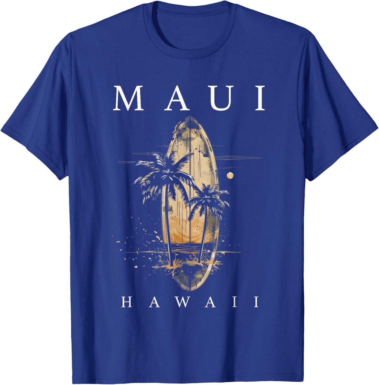 Maui Hawaii Surf Hawaiian Vintage Surfing Surfer T-Shirt - T-Shirt | Royal