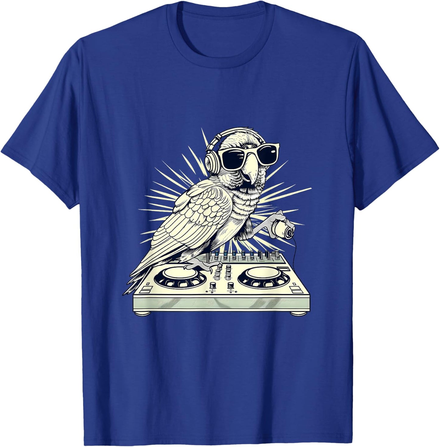 Parrot DJ Turntable DJ Parrot Bird EDM House Music Producer T-Shirt - T-Shirt | Royal