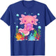 Cute Axolotl Boba Tea Kawaii Anime Teen Girls Kids Boys T-Shirt - T-Shirt | Royal