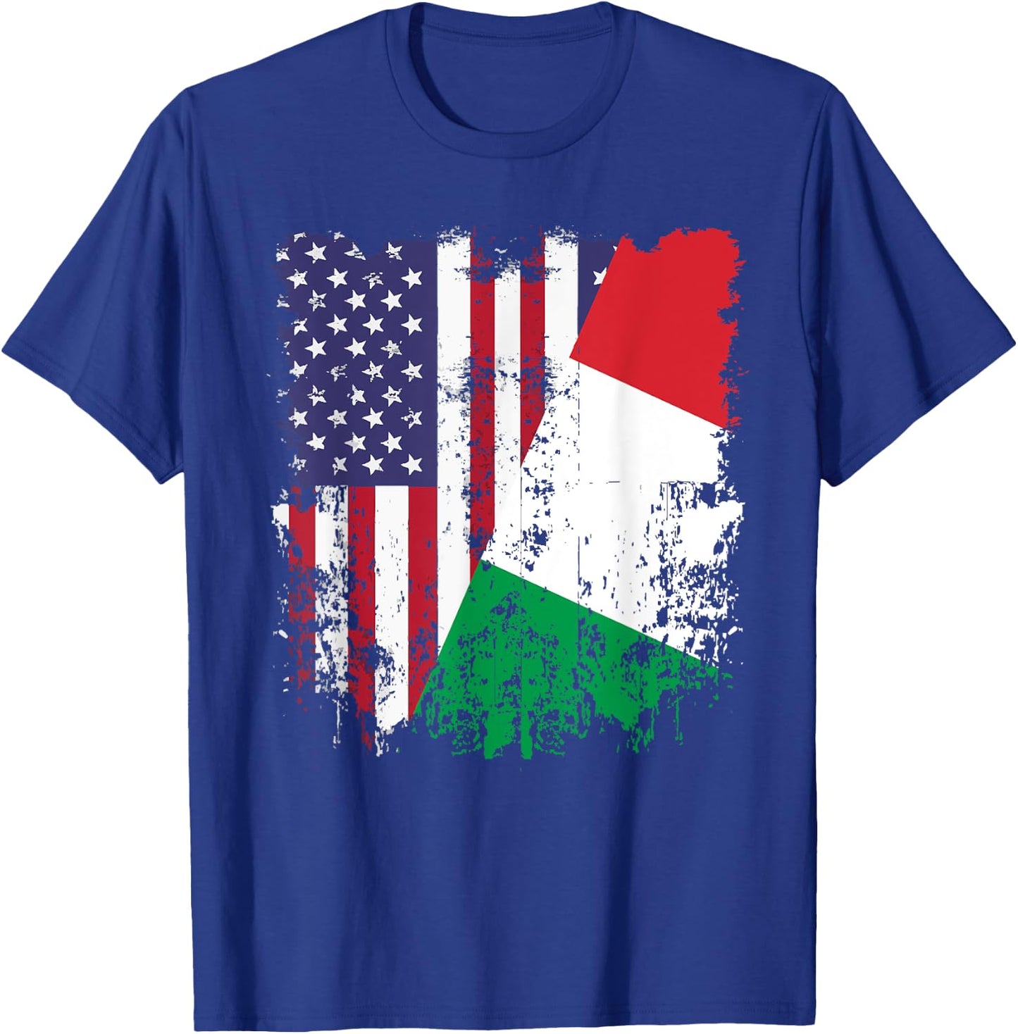 Italian Roots Half American Flag Italy Flag Kids Men T-Shirt - T-Shirt | Royal