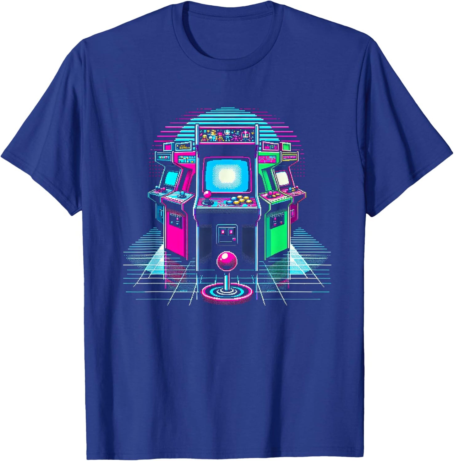 Pixelated Arcade Machine Design T-Shirt - T-Shirt | Royal