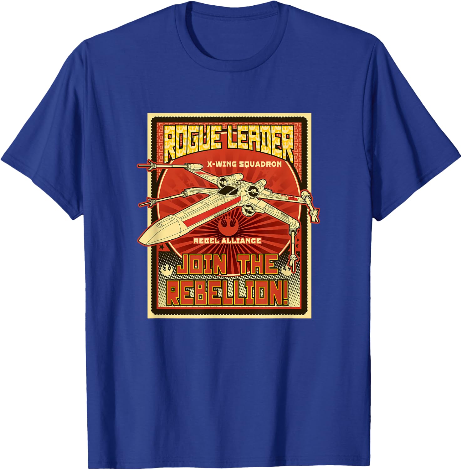 Star Wars X-Wing Fighter Rogue Leader The Rebellion Stamp T-Shirt - T-Shirt | Royal
