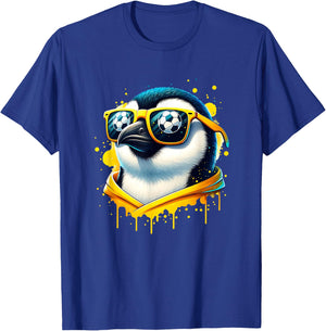 Cool Penguin Soccer Player Fan Champion T-Shirt - T-Shirt | Royal