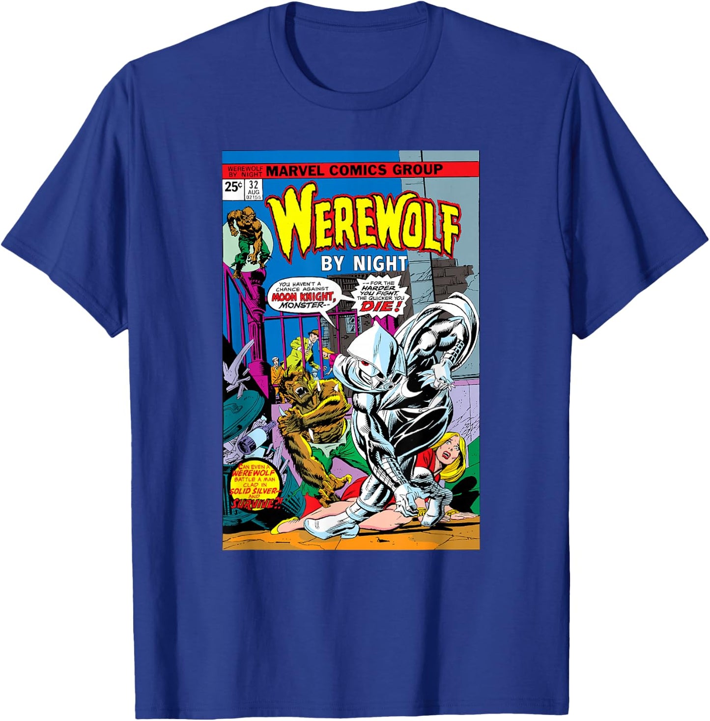 Marvel Moon Knight Werewolf by Night Vintage Comic Halloween T-Shirt - T-Shirt | Royal