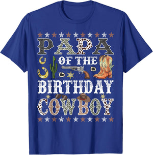 Papa Of The Birthday Cowboy Rodeo Papa T-Shirt - T-Shirt | Royal