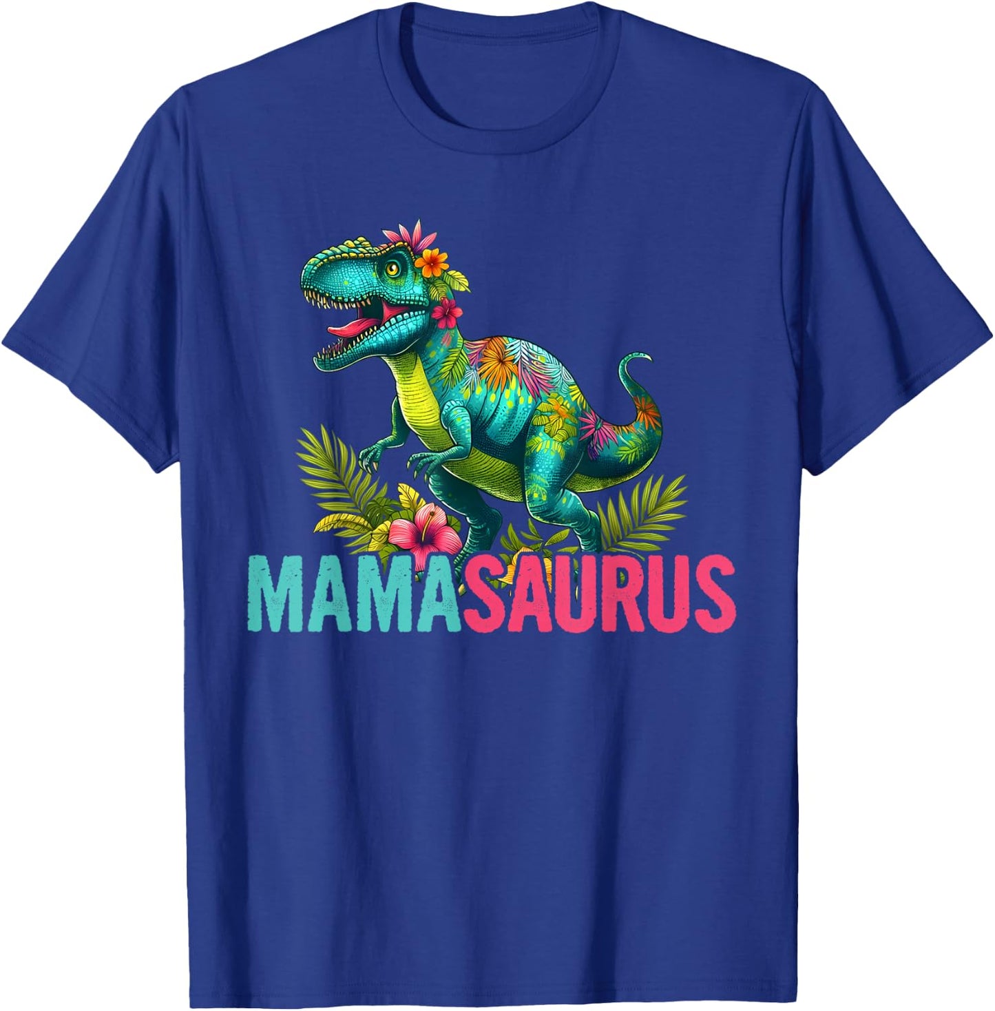 Mamasaurus Dinosaur Mama Saurus Family Matching Women T-Shirt - T-Shirt | Royal