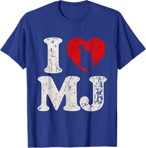 Retro I Love MJ Shirt, I Heart MJ Vintage T-Shirt - T-Shirt | Royal