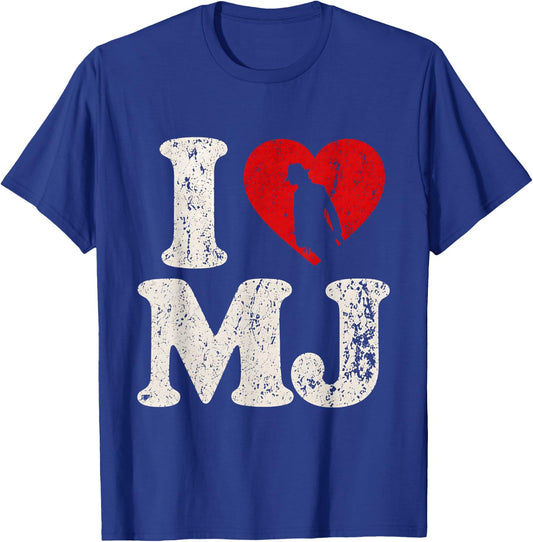 Retro I Love MJ Shirt, I Heart MJ Vintage T-Shirt - T-Shirt | Royal
