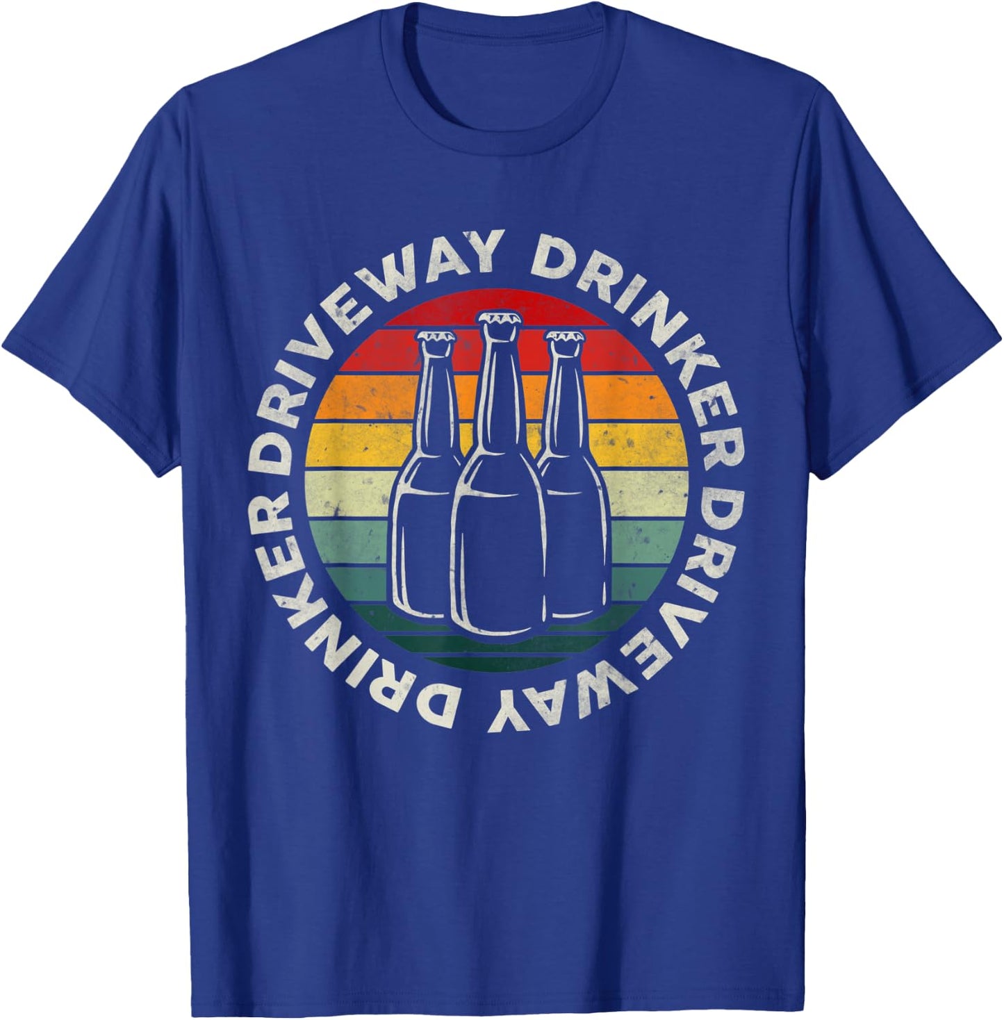 Vintage Retro Driveway Drinker Beer Drinking Funny Party Gif T-Shirt - T-Shirt | Royal