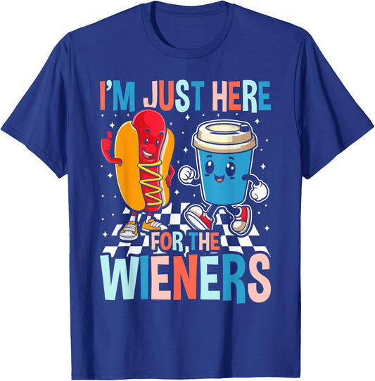 Hot Dog I'm Just Here For The Wieners 4Th Of July Women T-Shirt - T-Shirt | Royal