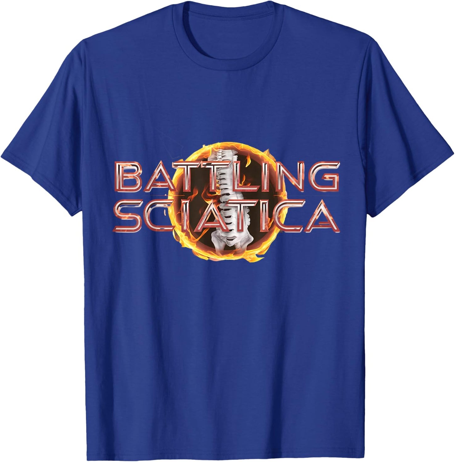 Sciatica Skeleton Backbone Nerve Humor T-Shirt - T-Shirt | Royal