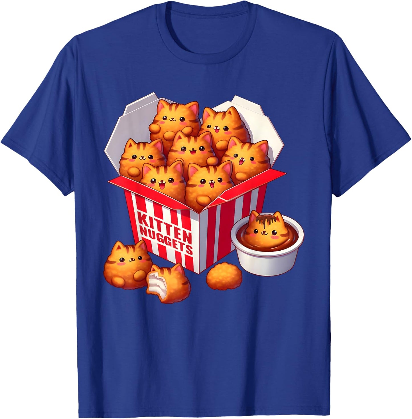 Kitten Nuggets Funny Cats and Chicken Nuggets Lover T-Shirt - T-Shirt | Royal