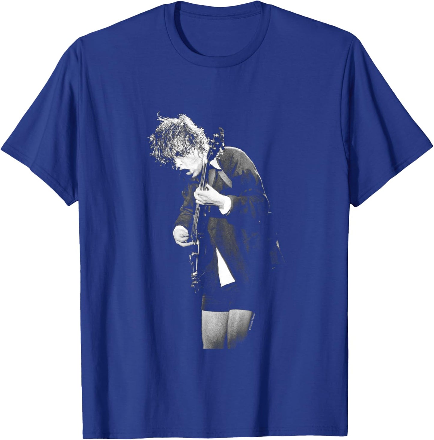 ACDC Guitarist Angus Young Live By Simon Fowler T-Shirt - T-Shirt | Royal