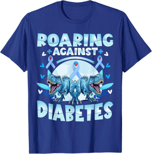 T1d Diabetes Awareness Kids T-Rex T-Shirt - T-Shirt | Royal