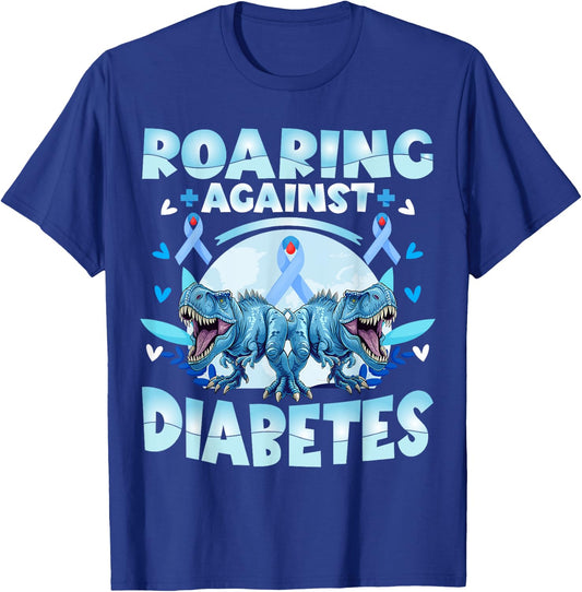 T1d Diabetes Awareness Kids T-Rex T-Shirt - T-Shirt | Royal