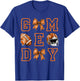 Autumn Coquette Bow Game Day American Football Player Coach T-Shirt - T-Shirt | Royal