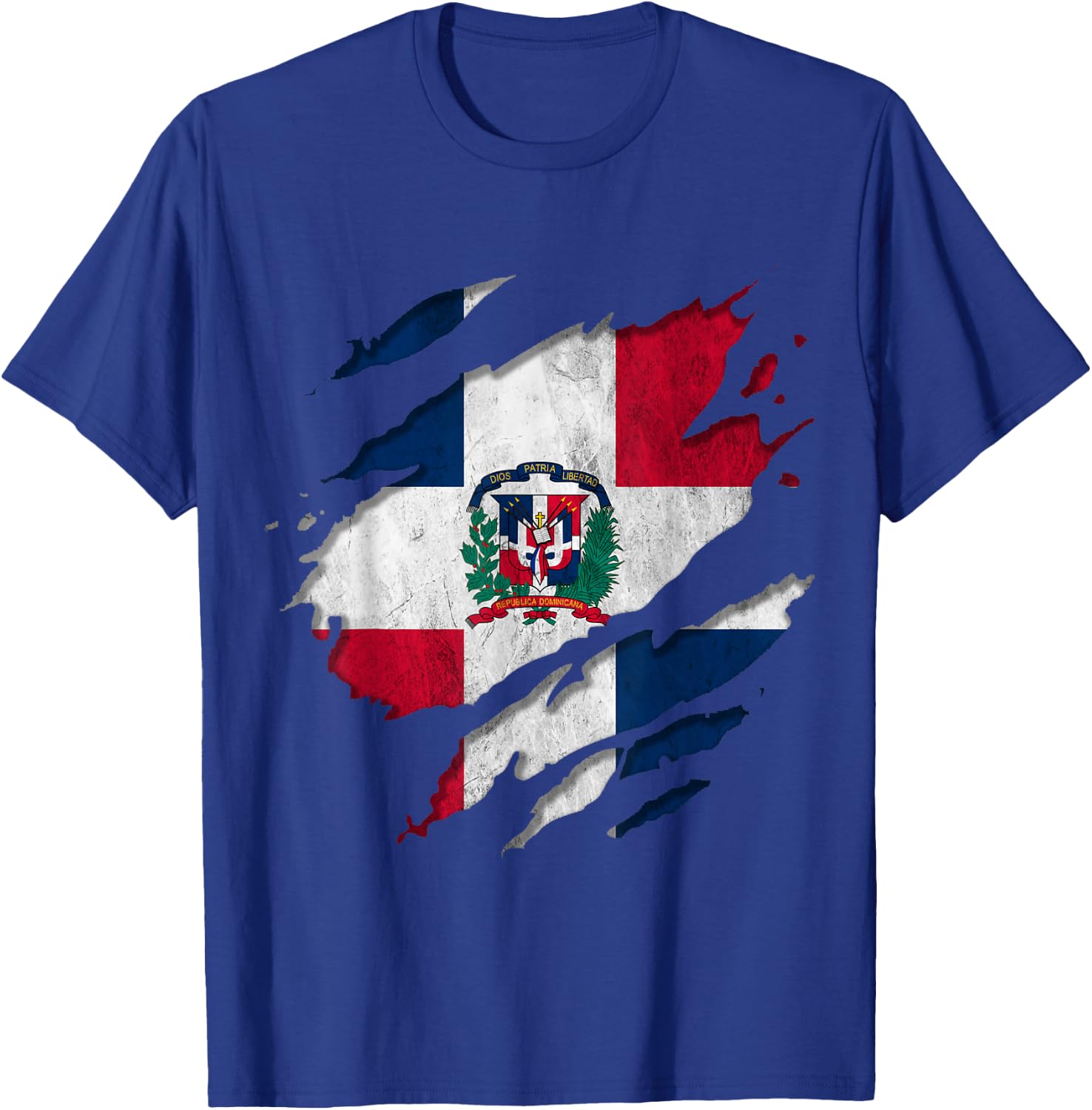 Coat of Arms Republica Dominicana Rip Reveal Dominican Flag T-Shirt - T-Shirt | Royal
