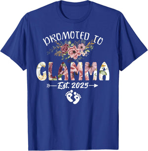Promoted to Glamma Est 2025 Flower T-Shirt - T-Shirt | Royal