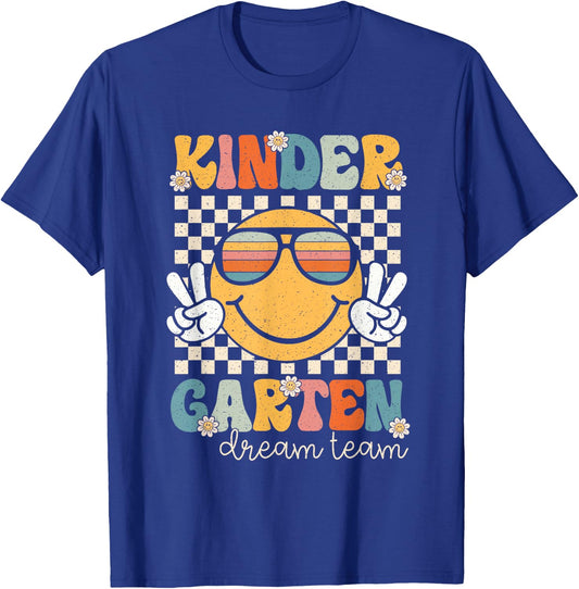 KinderGarten Dream Team Smile Retro Back To School Kinder T-Shirt - T-Shirt | Royal