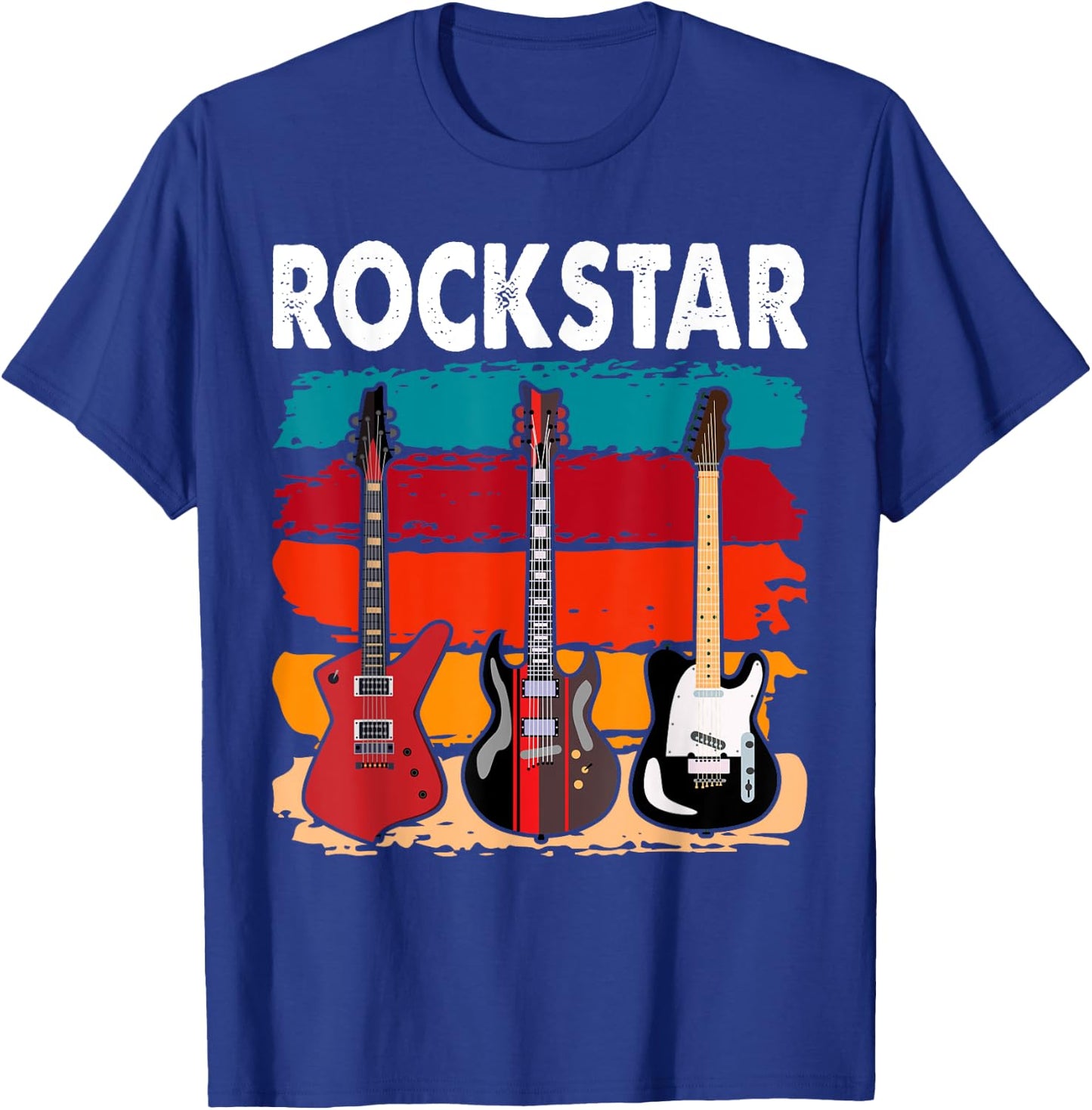 Rockstar Kids Vintage Guitar T-Shirt - T-Shirt | Royal