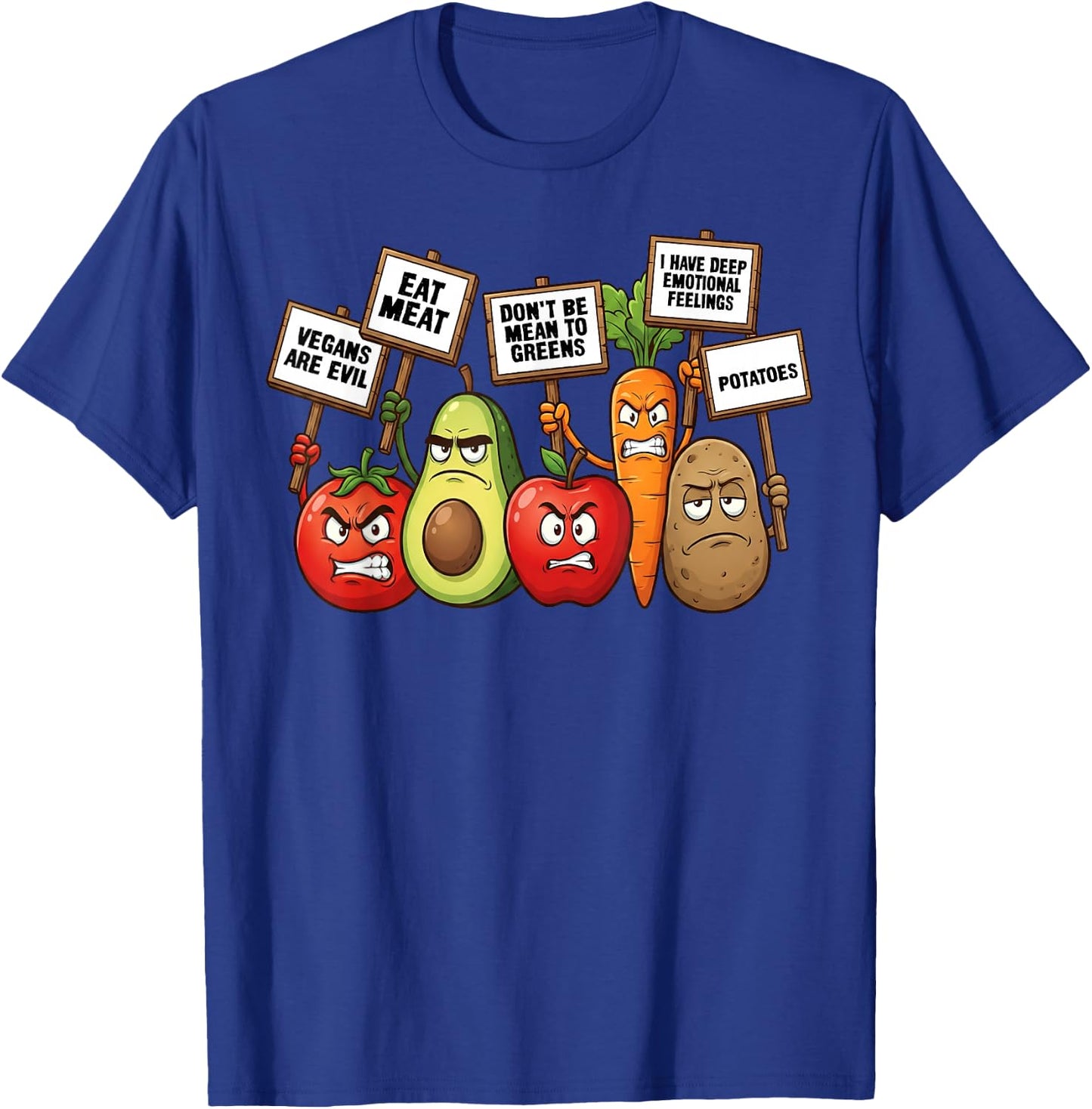 Cute Vegetable Art Men Women Fruit Veggie Vegan Gardening T-Shirt - T-Shirt | Royal