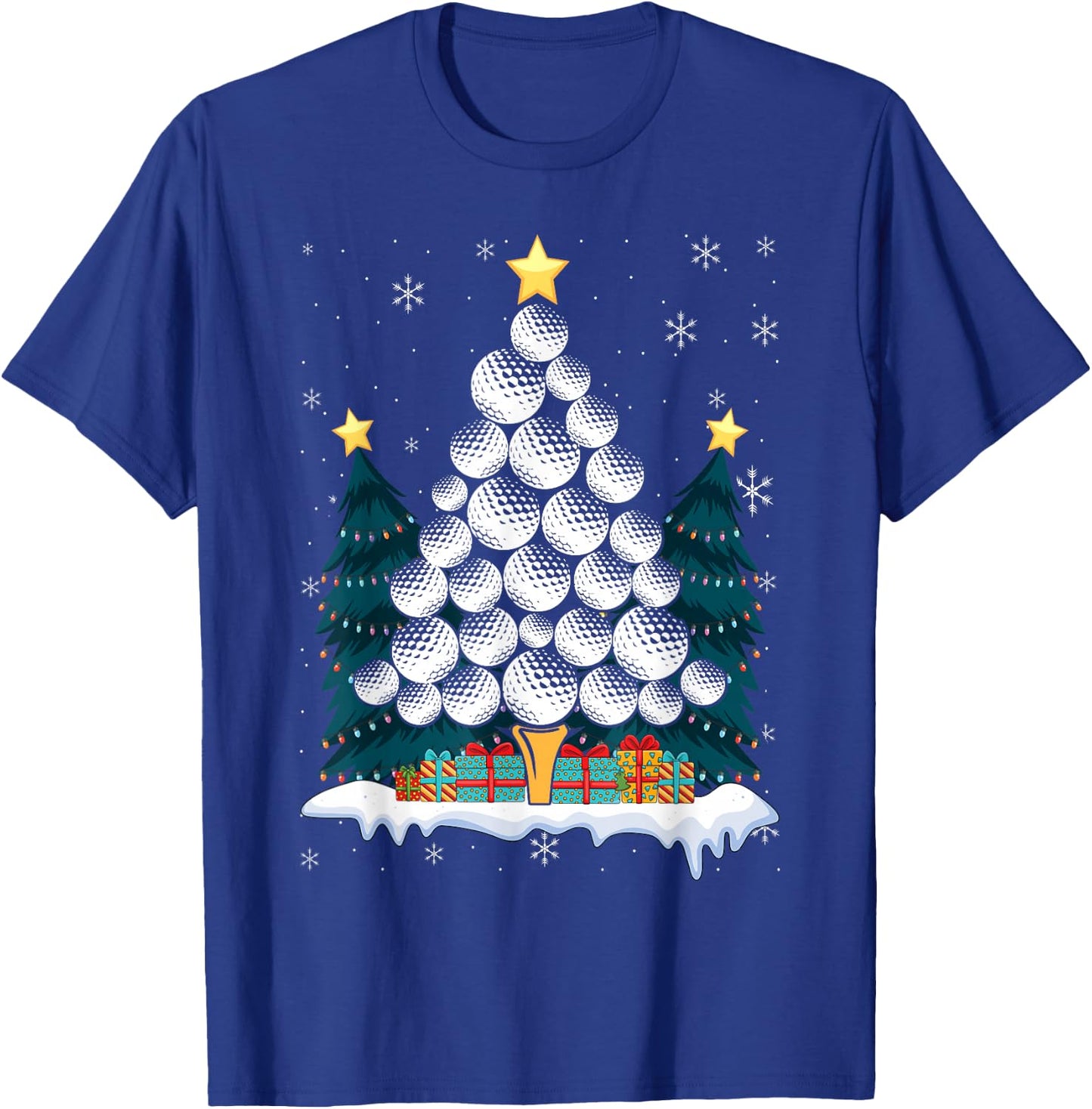 Golf Balls Christmas Tree Xmas Golfing Golfer Christmas Golf T-Shirt - T-Shirt | Royal