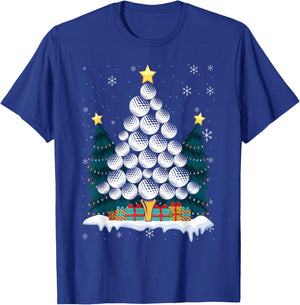 Golf Balls Christmas Tree Xmas Golfing Golfer Christmas Golf T-Shirt - T-Shirt | Royal