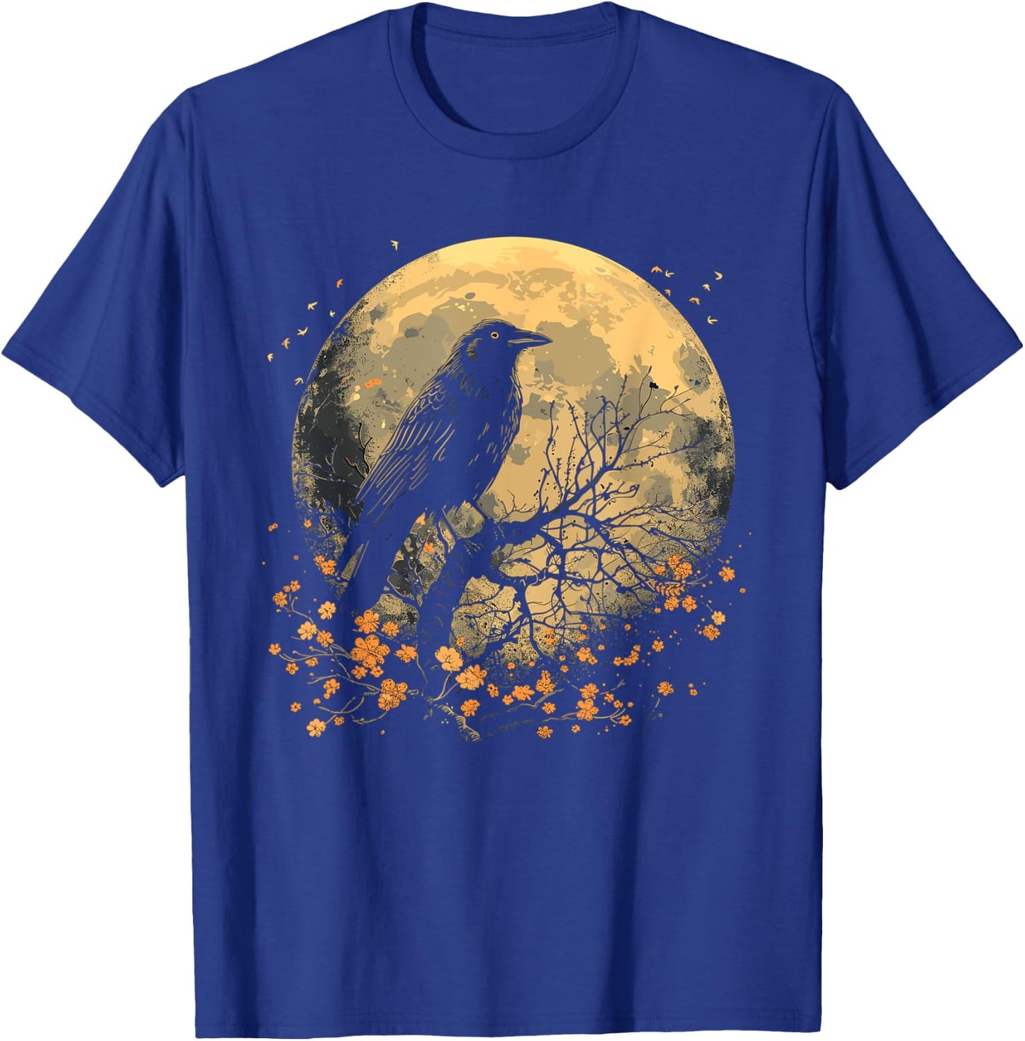 Black Raven Nature Art Crow Moon T-Shirt - T-Shirt | Royal
