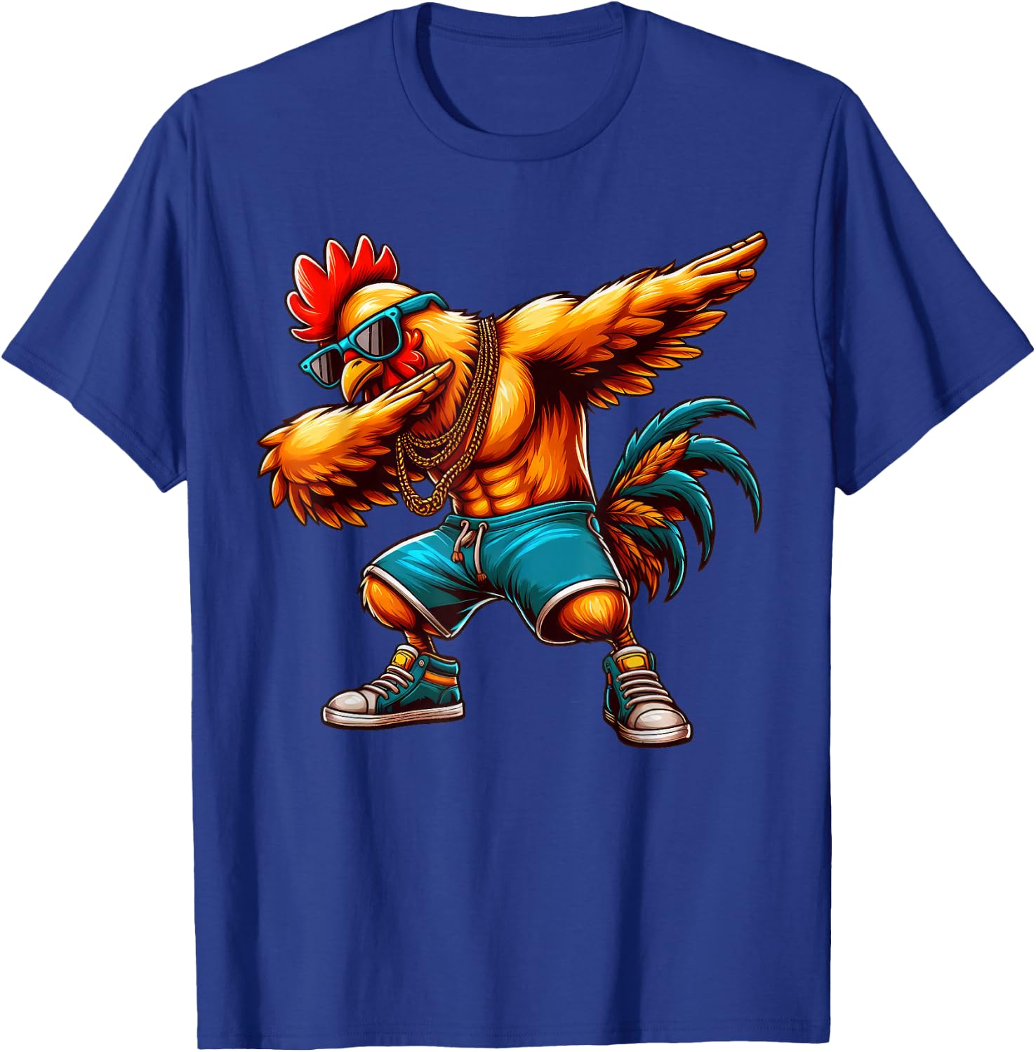 Dabbing Rooster Funny Rooster Dab Dance Boys Girls Kids T-Shirt - T-Shirt | Royal