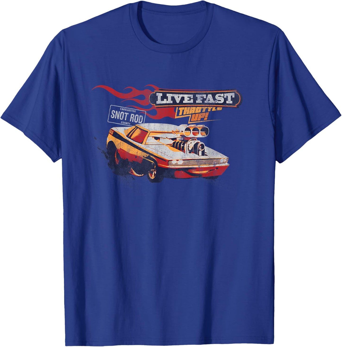 Disney and Pixar’s Cars Snot Rod Live Fast Vintage T-Shirt - T-Shirt | Royal