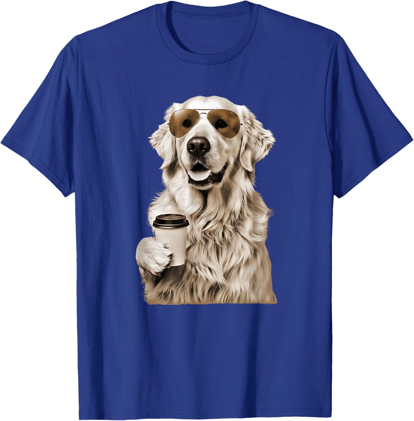 English Cream Golden Retriever Coffee Dog Mom Dad Men Women T-Shirt - T-Shirt | Royal