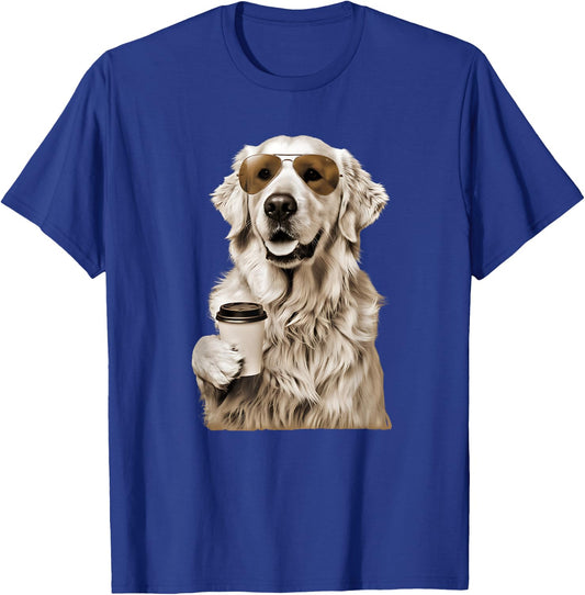 English Cream Golden Retriever Coffee Dog Mom Dad Men Women T-Shirt - T-Shirt | Royal