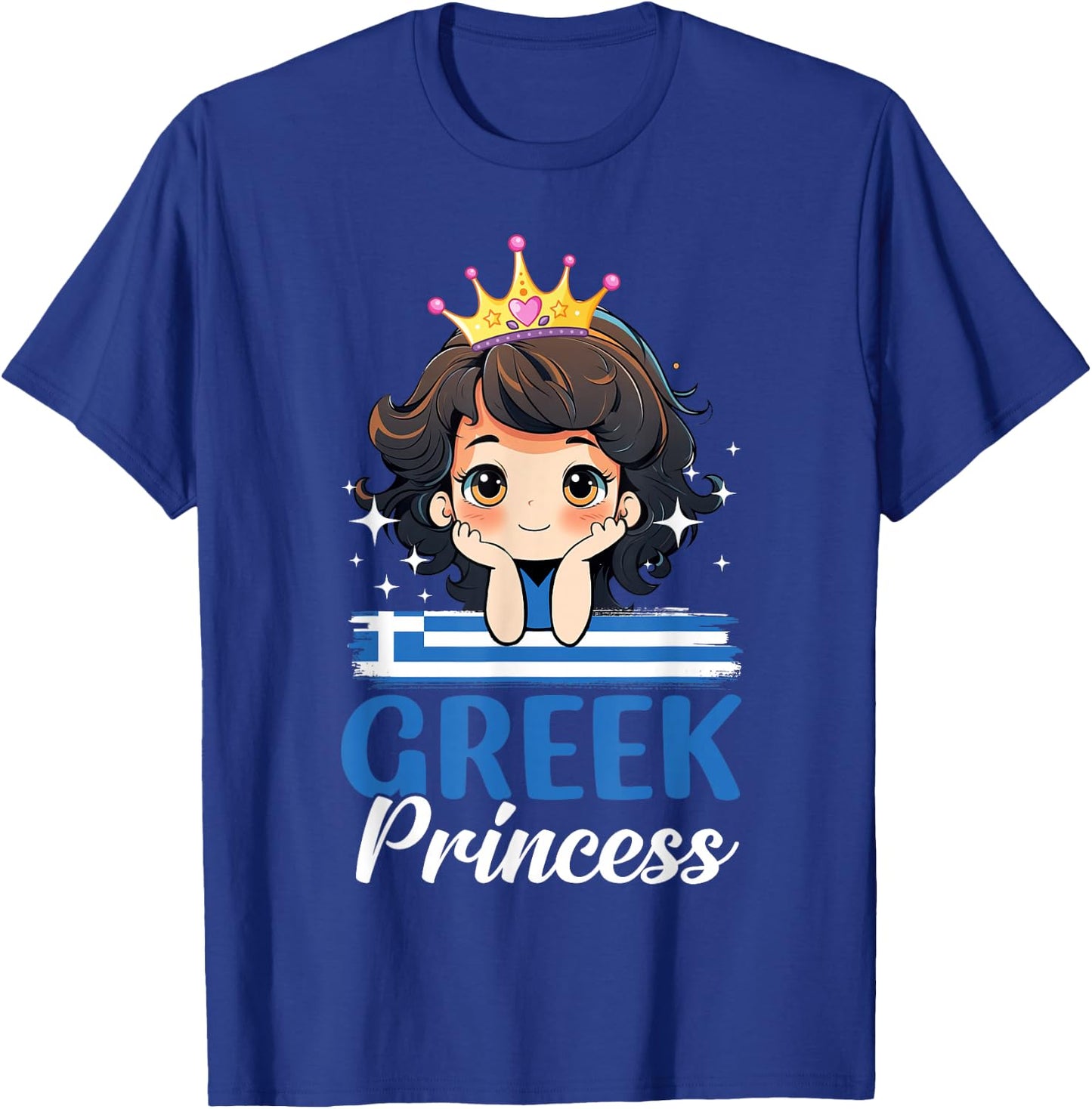 Greek Princess Greece Girl Cute Greek Flag T-Shirt - T-Shirt | Royal