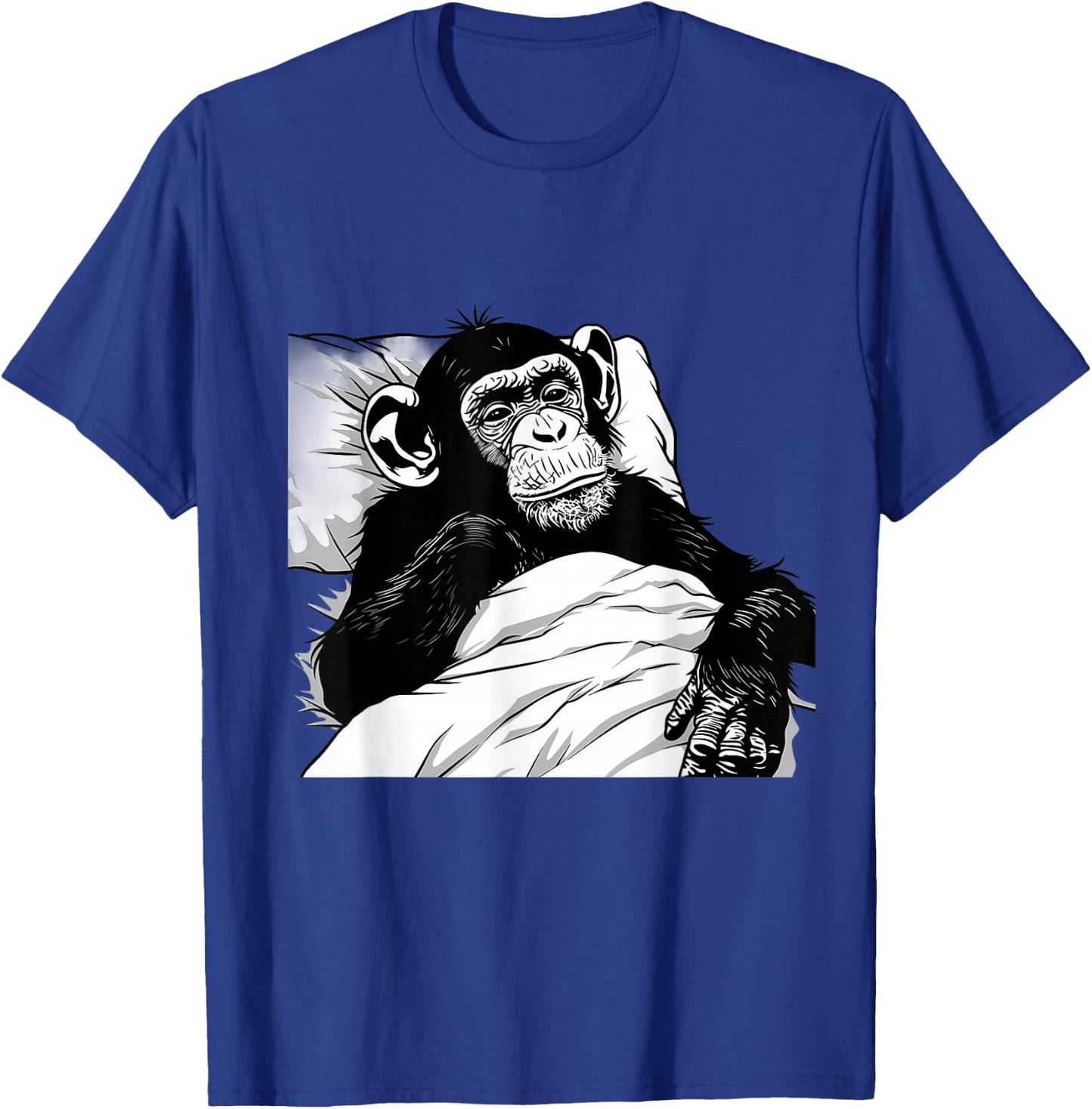 Sleeping Monkey Napping Sleepy Monkey Sleepy Animal Drawing T-Shirt - T-Shirt | Royal