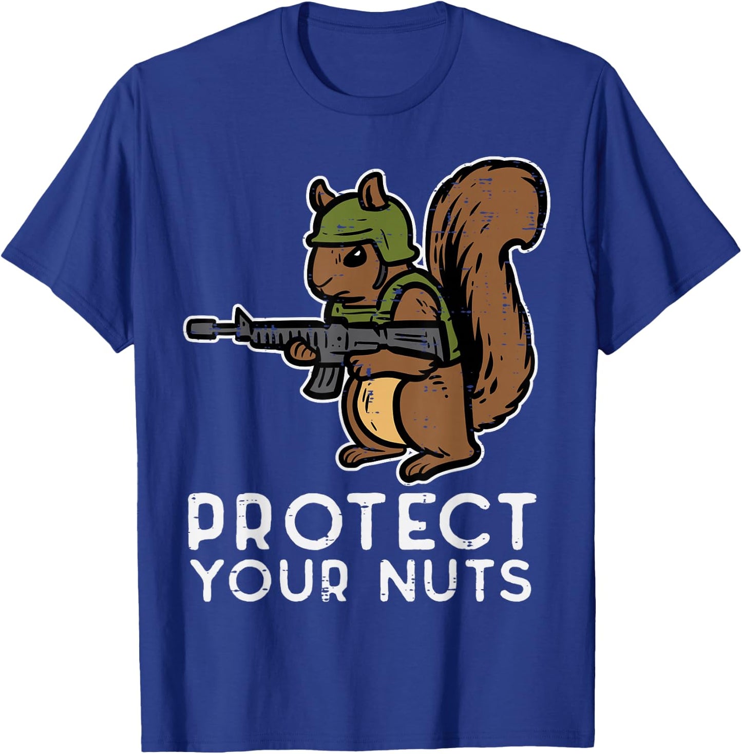 Squirrel Protect Your Nuts Funny Chipmunk Men Women Boy Kids T-Shirt - T-Shirt | Royal