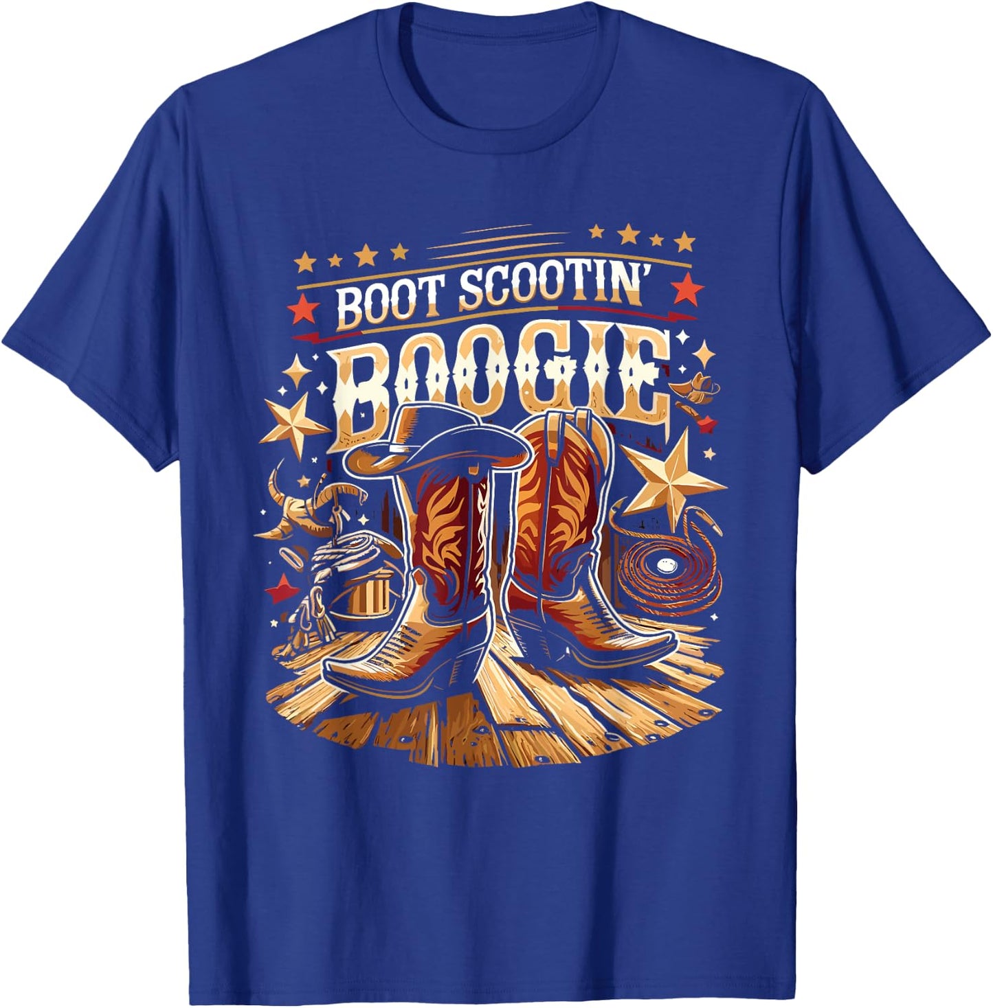 Boot Scootin’ Boogie Cowboy Western Cowboy Boots T-Shirt - T-Shirt | Royal