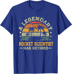 Sunset Retirement A Legendary Rocket Scientist Has Retired T-Shirt - T-Shirt | Royal