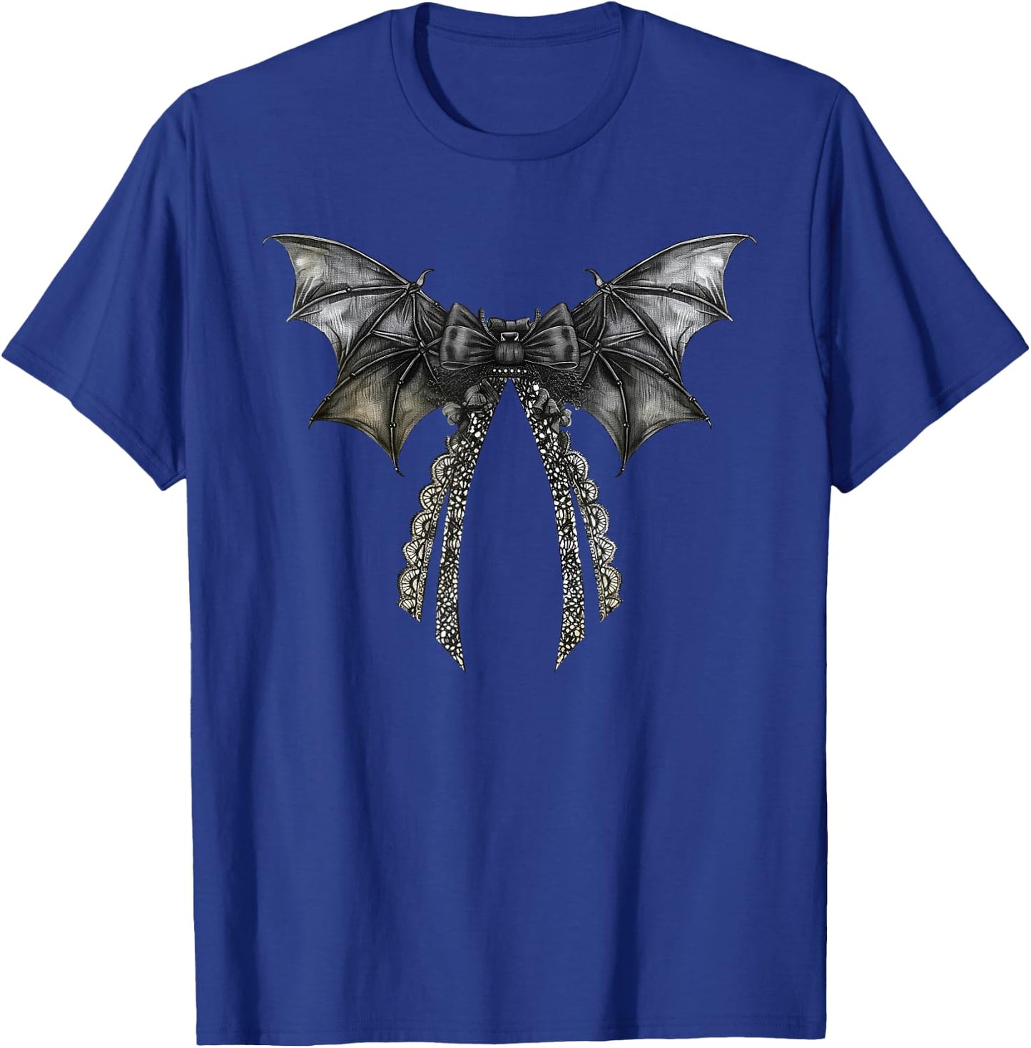 Coquette Bow Bat Vampire Spooky Season Halloween Costumes T-Shirt - T-Shirt | Royal