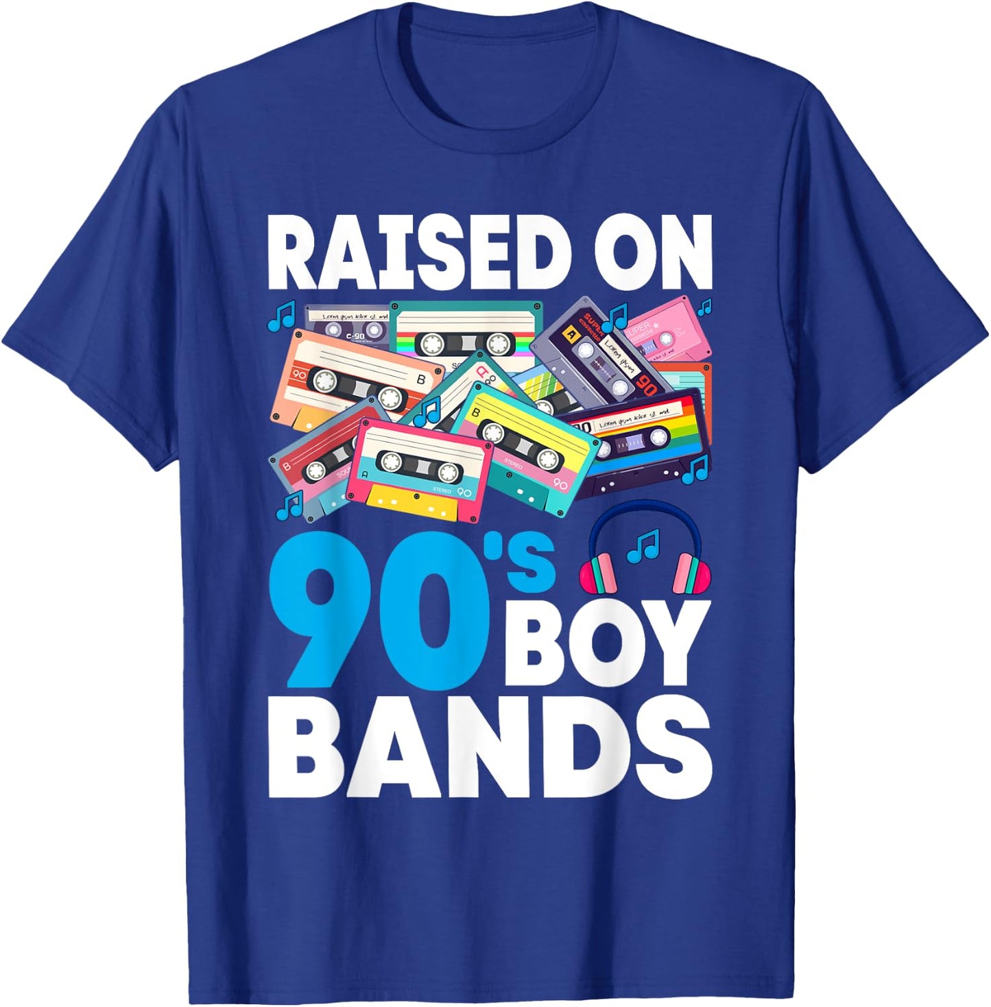 Raised On 90s Boy Bands Cassette Tape Retro T-Shirt - T-Shirt | Royal