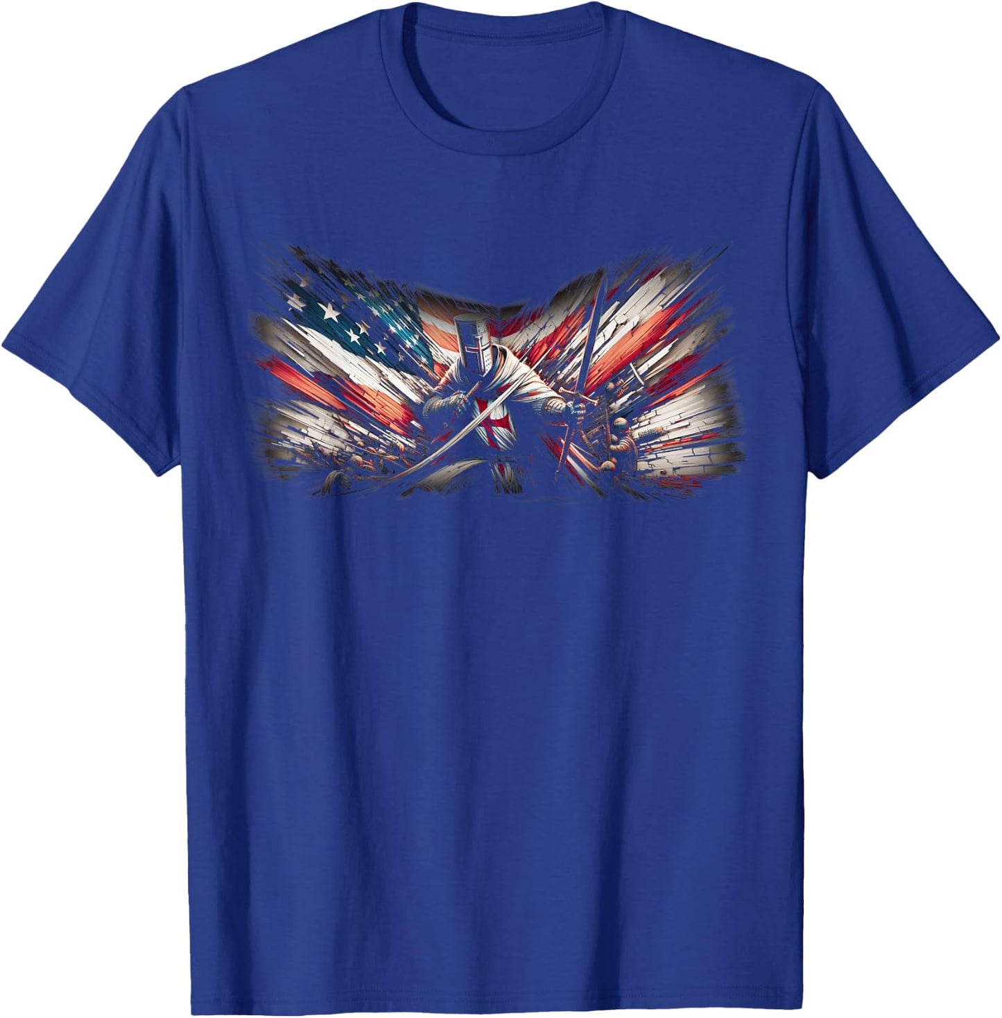 Knight Templar American Flag Crusader T-Shirt - T-Shirt | Royal