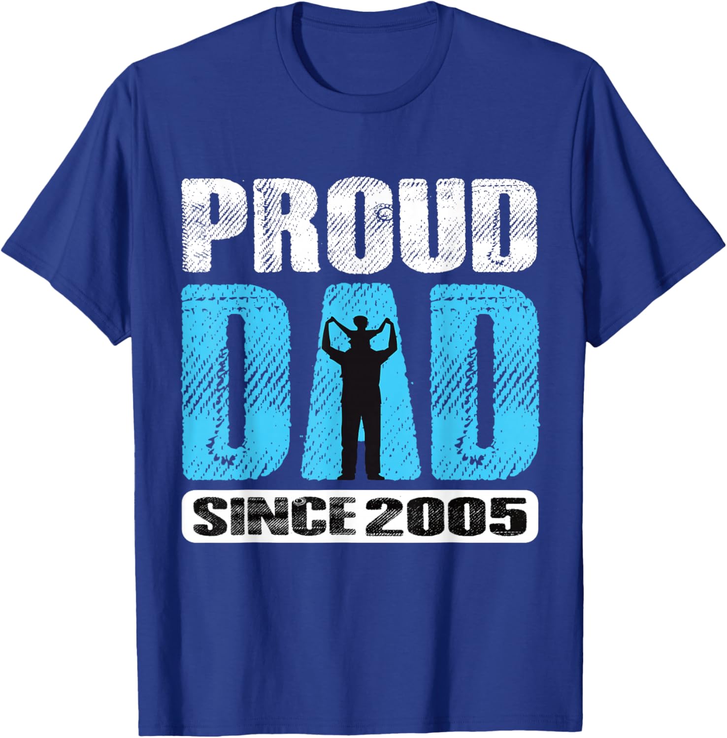 Proud Dad Since 2005 Father Dad 2005 Father 2005 Vintage T-Shirt - T-Shirt | Royal