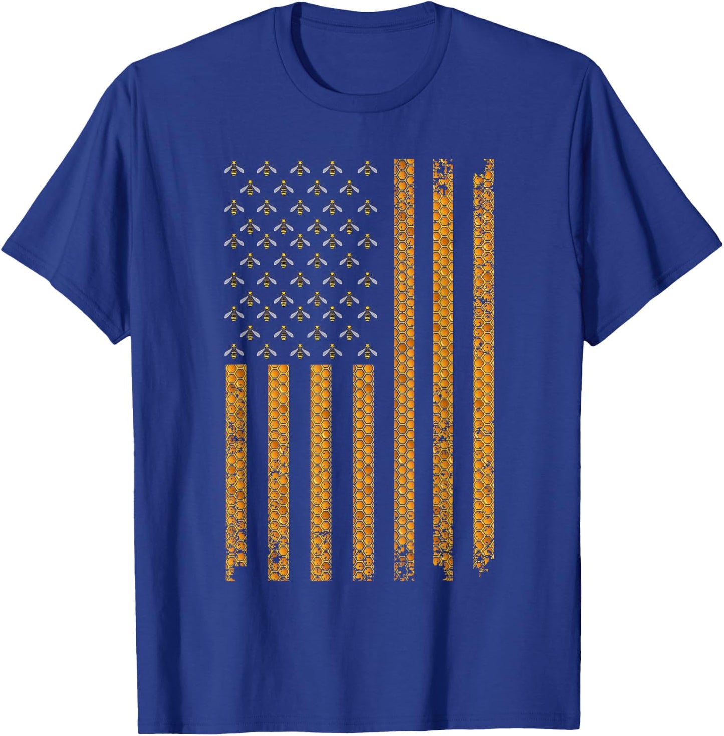 Cool Bee Keeper Art Women US Flag Honey Beekeeping T-Shirt - T-Shirt | Royal