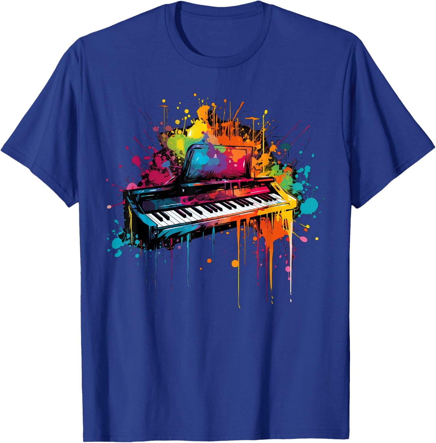 Keyboard instrument on colorful painted Keyboard T-Shirt - T-Shirt | Royal